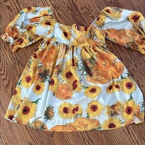 Floral Sunflower Mini Dress